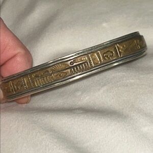 Navajo artist T. Enreka Sterling cuff bracelet